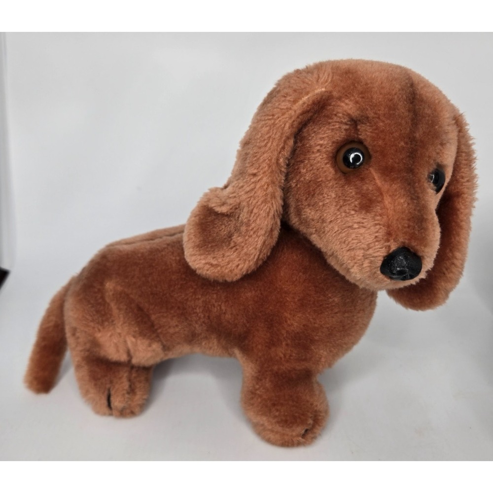 Vintage 1976 Douglas Cuddle Toy Dachshund Plush Wiener Dog Orange Tag Rare 12"